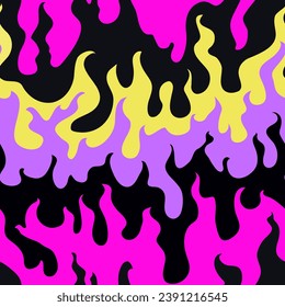 Colourful geometric flame. Seamless pattern