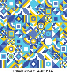 Patrón geométrico colorido en estilo Bauhaus. Antecedentes Abstractas. Ilustración vectorial