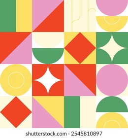 Colourful geometric pattern. Editable vector illustration.
