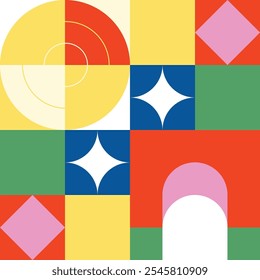 Colourful geometric pattern. Editable vector illustration.
