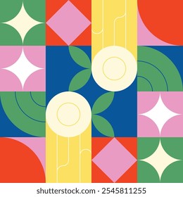 Colourful geometric pattern. Editable vector illustration.
