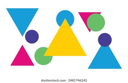 colourful geometric shapes vector background, geometric shapes vector art