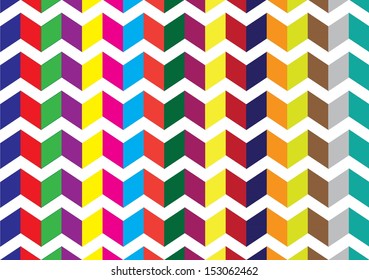 Colourful Geometric ZigZag Pattern. Vector