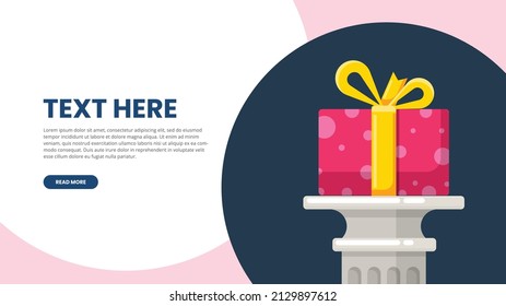 Colourful gift box or greetings, vector illustration on white background