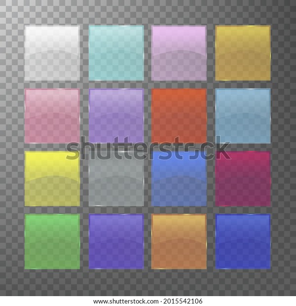 Colourful Glass Banner Transparency Set Isolated Stock Vector (Royalty ...