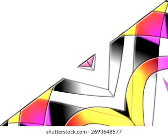 colourful glass style simple and abstract modern line art	