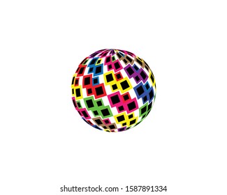 colourful globe logo symbol design