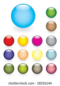 Colourful glossy buttons