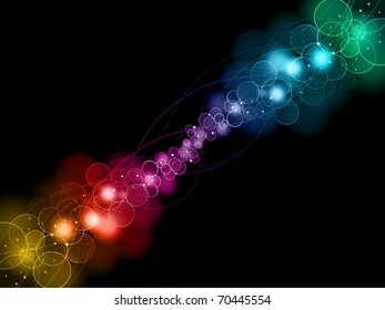 Colourful glowing bokeh lights