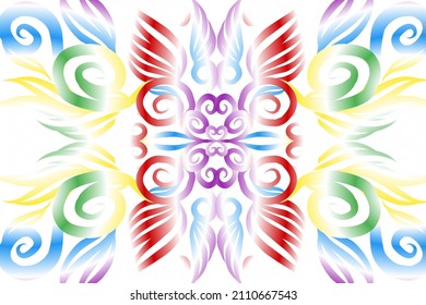 
color gradiente arte círculo de flor patrón de flor de batik tradicional ornamento étnico para anuncios de fondo de papel de pared pegatina o ropa
