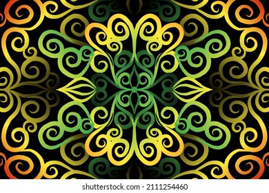 colourful  gradient art circle flower pattern of traditional batik ethnic  ornament for wallpaper background ads sticker or clothing