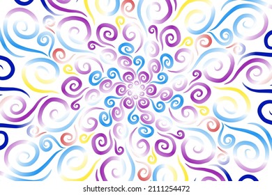 colourful  gradient art circle flower pattern of traditional batik ethnic  ornament for wallpaper background ads sticker or clothing