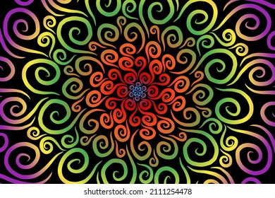 color gradiente arte círculo de flor patrón de flor de batik tradicional ornamento étnico para anuncios de fondo de papel de pared pegatina o ropa