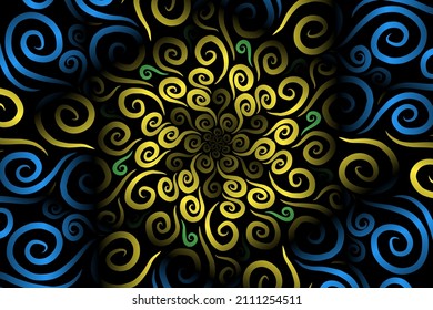 color gradiente arte círculo de flor patrón de flor de batik tradicional ornamento étnico para anuncios de fondo de papel de pared pegatina o ropa