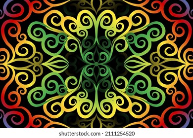 colourful  gradient art circle flower pattern of traditional batik ethnic  ornament for wallpaper background ads sticker or clothing