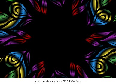 colourful  gradient art circle flower pattern of traditional batik ethnic  ornament for wallpaper background ads sticker or clothing