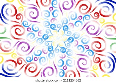 colourful  gradient art circle flower pattern of traditional batik ethnic  ornament for wallpaper background ads sticker or clothing