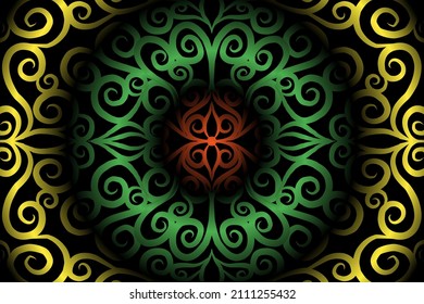 colourful  gradient art circle flower pattern of traditional batik ethnic  ornament for wallpaper background ads sticker or clothing