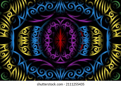 color gradiente arte círculo de flor patrón de flor de batik tradicional ornamento étnico para anuncios de fondo de papel de pared pegatina o ropa