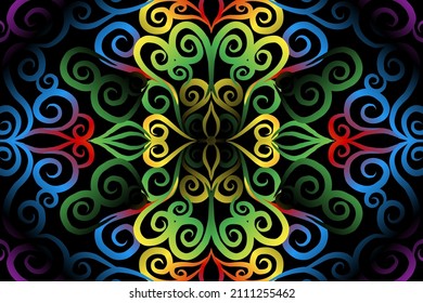 color gradiente arte círculo de flor patrón de flor de batik tradicional ornamento étnico para anuncios de fondo de papel de pared pegatina o ropa