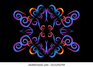 colourful  gradient art circle flower pattern of traditional batik ethnic  ornament for wallpaper background ads sticker or clothing