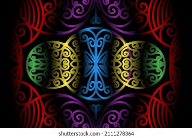 colourful  gradient art circle flower pattern of traditional batik ethnic  ornament for wallpaper background ads sticker or clothing