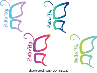 Colourful Gradient Butterfly Logo Set