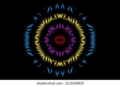 colourful  gradient flower art pattern of traditional batik ethnic  ornament for wallpaper background ads sticker or clothing