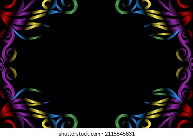 colourful  gradient flower art pattern of traditional batik ethnic  ornament for wallpaper background ads sticker or clothing