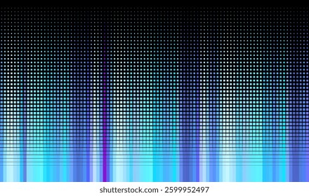 Colourful gradient halftone dots background. Vector illustration. Abstract grunge dots on black background