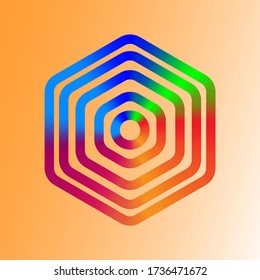 Colourful Gradient Hexgon  Logo Design Created Similar The Colours Of Rainbow