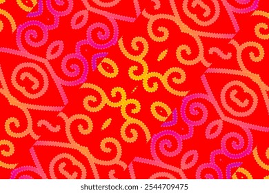 motif d'art de ligne de gradient coloré de la culture indonésienne traditionnel tenun batik ornement ethnique de dayak pour arrière-plan annonces de fond d'écran