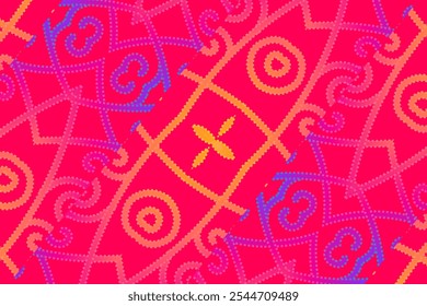 motif d'art de ligne de gradient coloré de la culture indonésienne traditionnel tenun batik ornement ethnique de dayak pour arrière-plan annonces de fond d'écran