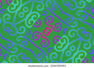 colourful gradient line art pattern of indonesian culture traditional tenun batik ethnic dayak ornament for wallpaper ads background