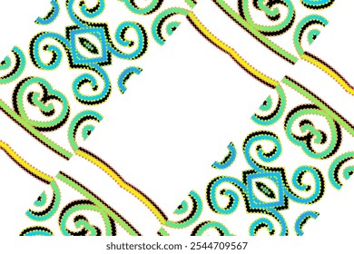 motif d'art de ligne de gradient coloré de la culture indonésienne traditionnel tenun batik ornement ethnique de dayak pour arrière-plan annonces de fond d'écran