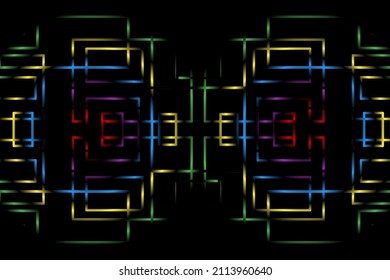 colourful  gradient square line art caleidoscope  pattern of traditional batik ethnic  ornament for wallpaper background ads sticker or clothing