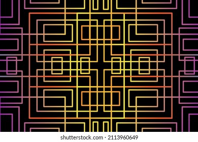 colourful  gradient square line art caleidoscope  pattern of traditional batik ethnic  ornament for wallpaper background ads sticker or clothing