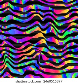 Colourful gradient waves seamless pattern