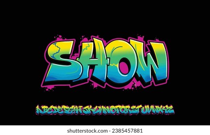 Colourful Graffiti Font, this font can be used for logos and it looks perfect for short phrases and taglines