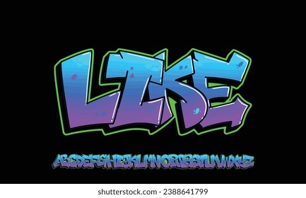 Farbige Graffiti-Schriftart, diese Schriftart kann für Logos verwendet werden und sie eignet sich perfekt für kurze Phrasen und Schlagzeilen