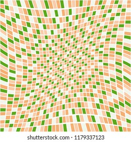 colourful green orange distort seamless pattern twist and fisheye style for wallpaper, background, texture, tiles, banner, label or other element