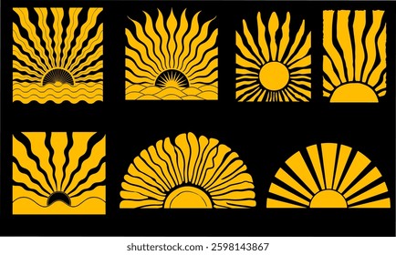 colourful groove background sun retro 