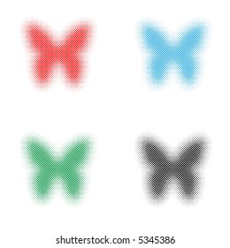 colourful halftone of butterflies