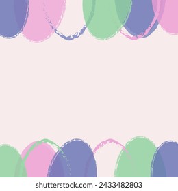 Colourful hand painted Easter eggs. Design for a poster, card and banner. Vector illustration