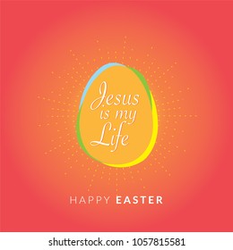 Colourful Happy Easter Greeting Card