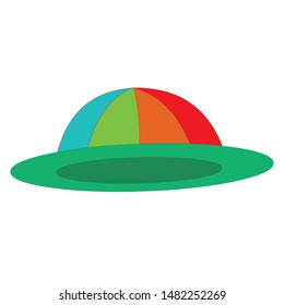 Colourful Hat with Green Brim.eps
