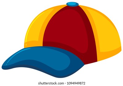 A Colourful Hat on White Background illustration