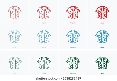 Colourful Hawaiian shirt vector in red, green, and blue. Tropical summer apparel design is ideal for fashion prints, vacation ads, beachwear branding, and seasonal promotions.