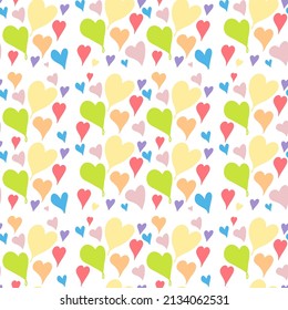Colourful heart seamless pattern illustration
