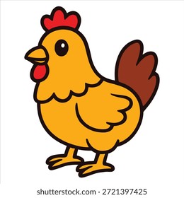 Colourful hen illustration vector art
